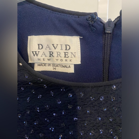 💃🏽➕David Warren New York Sleeveless Sparkle Cocktail Dress. Color:Navy. Size 14. - Picture 5 of 8